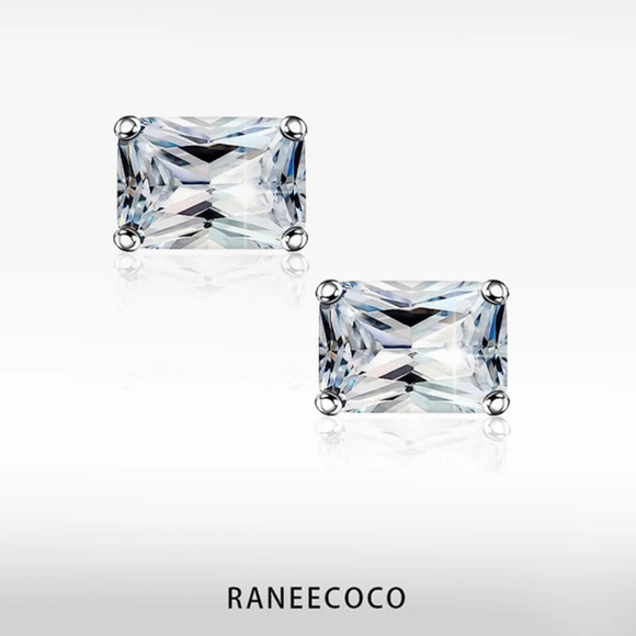 Raneecoco, Stunning Flame, Radiant Cut Stud Earrings - Picture 1 of 12